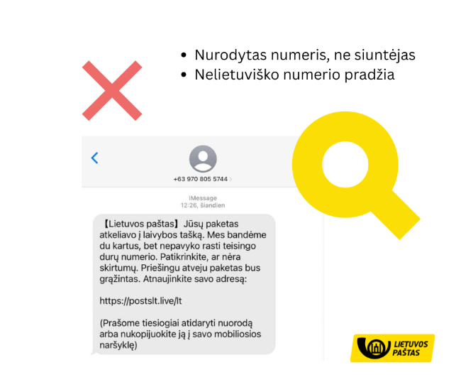 sukciu_zinute_ Būkite atsargūs: Lietuvos paštu apsimetantys sukčiai gviešiasi pinigų ir duomenų