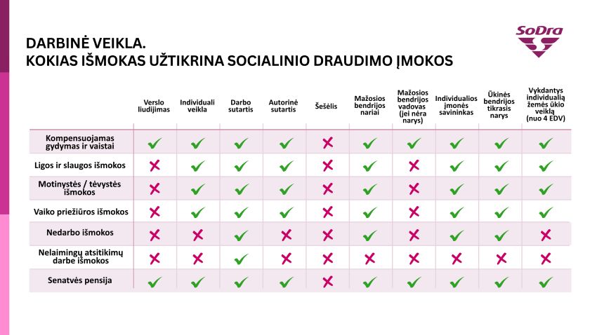 Sodra_įmokos Savarankiškai dirbantiems: kokias socialines garantijas užtikrina mokamos įmokos