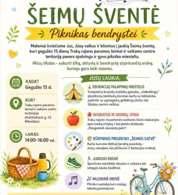 Šeimų šventė – piknikas bendrystei