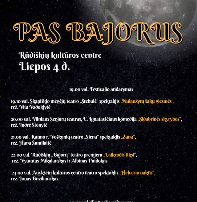 Pas_bajorus Rūdiškėse – jau VII naktinis teatro festivalis „Pas Bajorus“