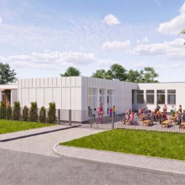 vizualizac Sporto paskirties pastato Senuosiuose Trakuose statybos projekto pristatymas