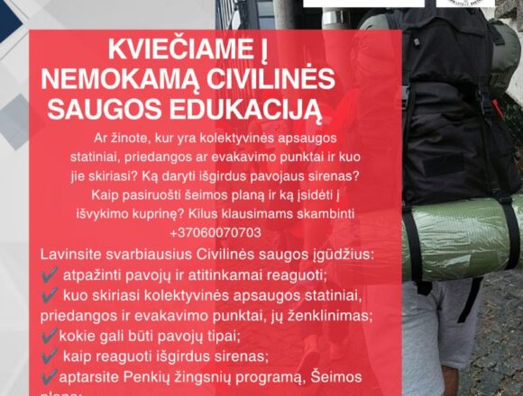 Būkime pasiruošę dėl savęs, savo šeimos ir savo bendruomenės!